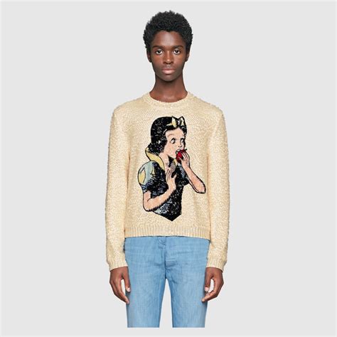 gucci snow white sweater ss18|GUCCI Snow White Sequin Wool Knit Sweater .